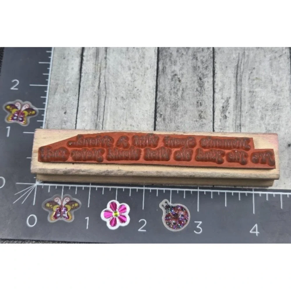Darcie's Moments Spent Friend Kind Wish Never Did Rubber Stamp Wood #L60